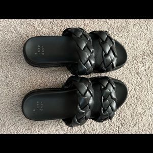 A New Day Braided Black Sandal
